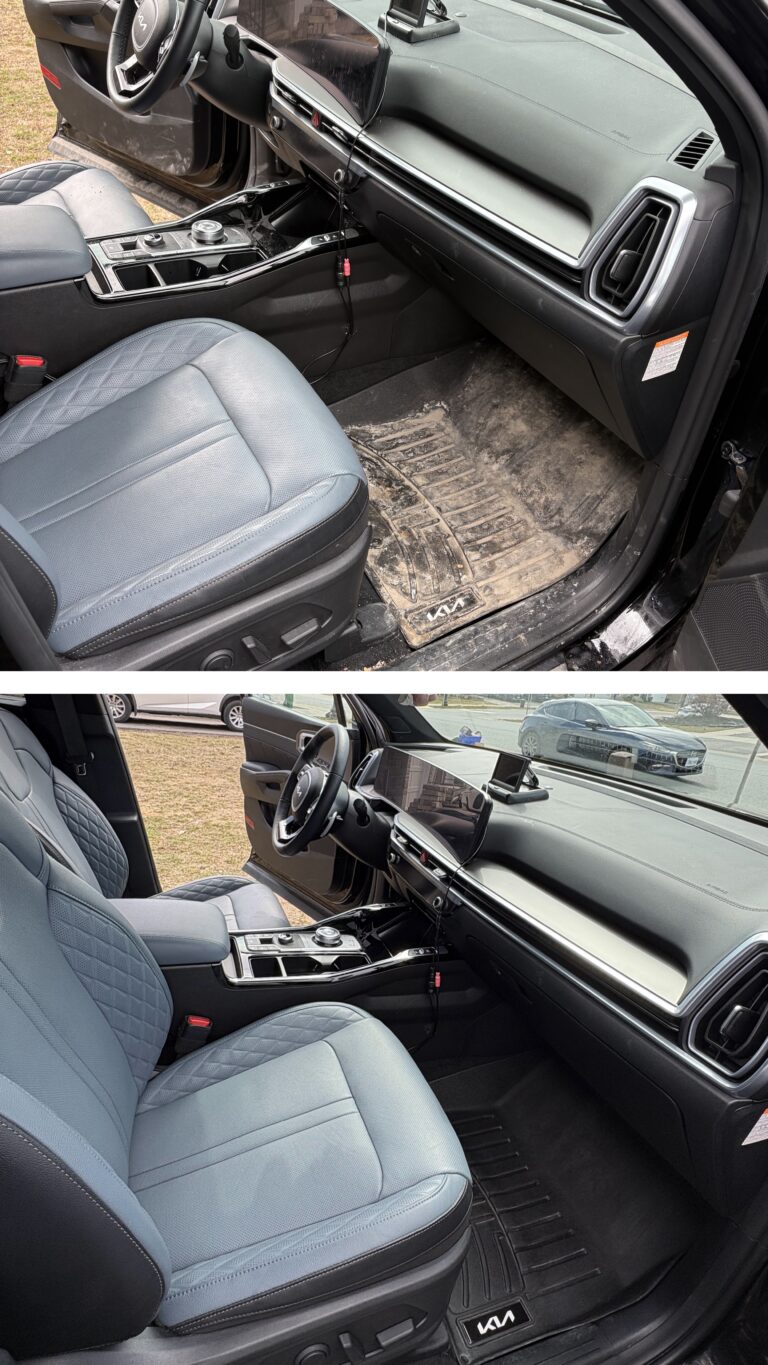 Degreasing and dressing a dirty engine bay to achieve a clean, showroom-ready look.