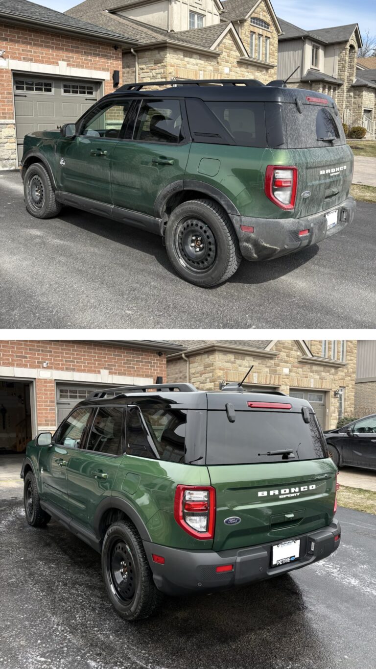 Premium exterior wash and paint protection applied to a grey SUV by a top car detailing Kingston specialist.
